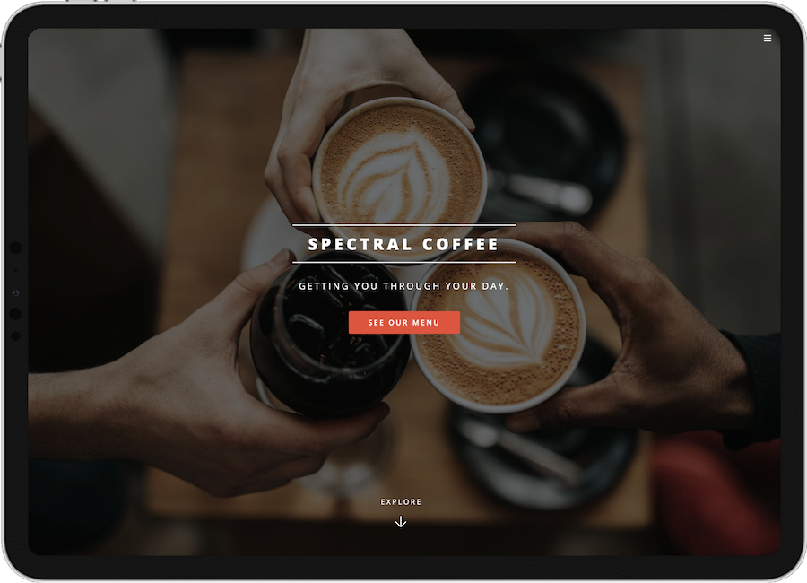 Photo: Coffeehouse website on tablet